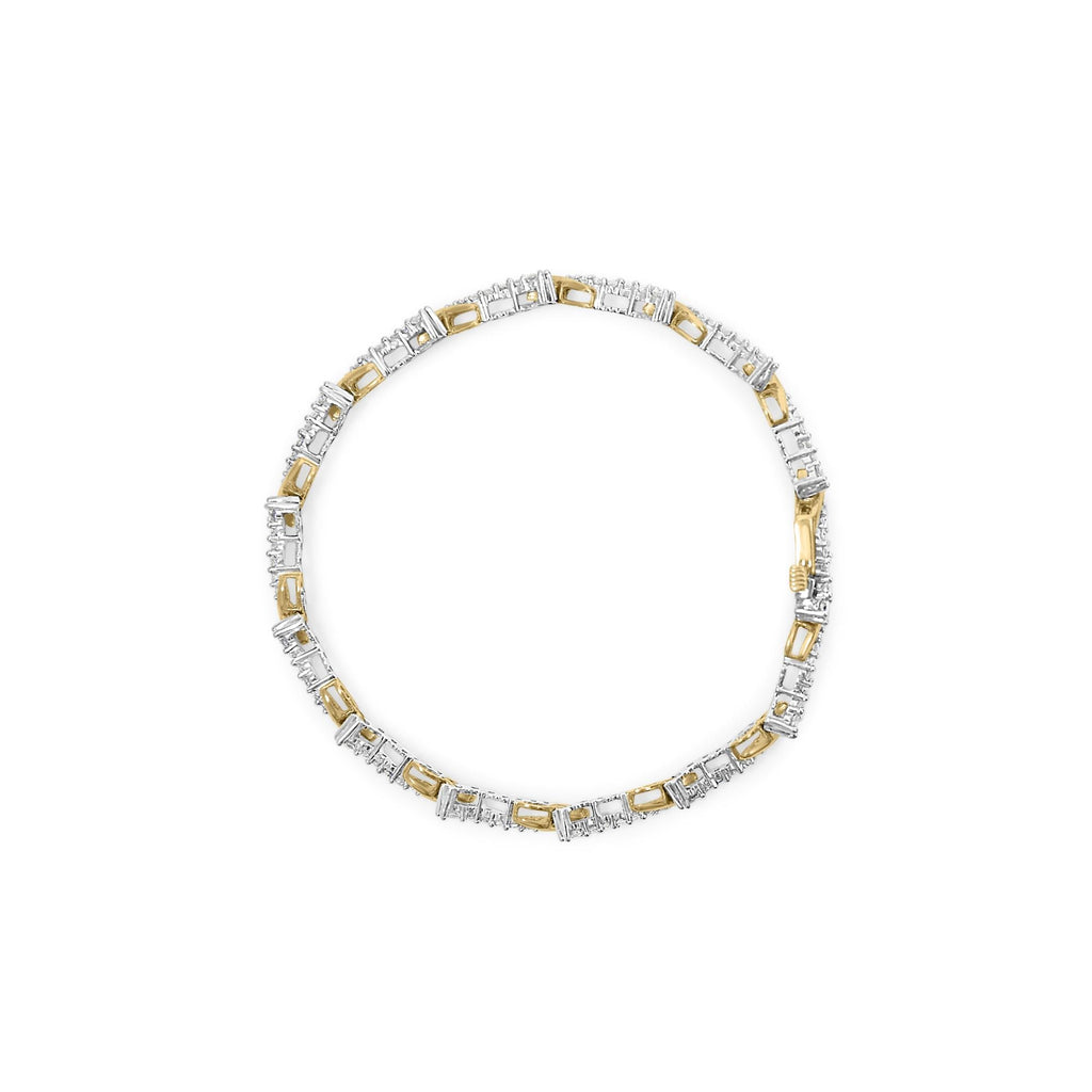 10K Yellow and White Gold 2.00 Cttw Diamond "S" Link 7" Bracelet (H-I Color, I2-I3 Clarity)-3