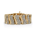 14K Gold 15.0 Cttw Diamond Chevron Wave 7.25" Inch Link Bracelet (J-K Color, I1-I2 Clarity)-0