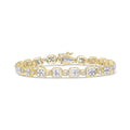 10K Yellow Gold 2.0 Cttw Diamond Square Link Bracelet (J-K Color, I2-I3 Clarity) - Size 7.25"-0
