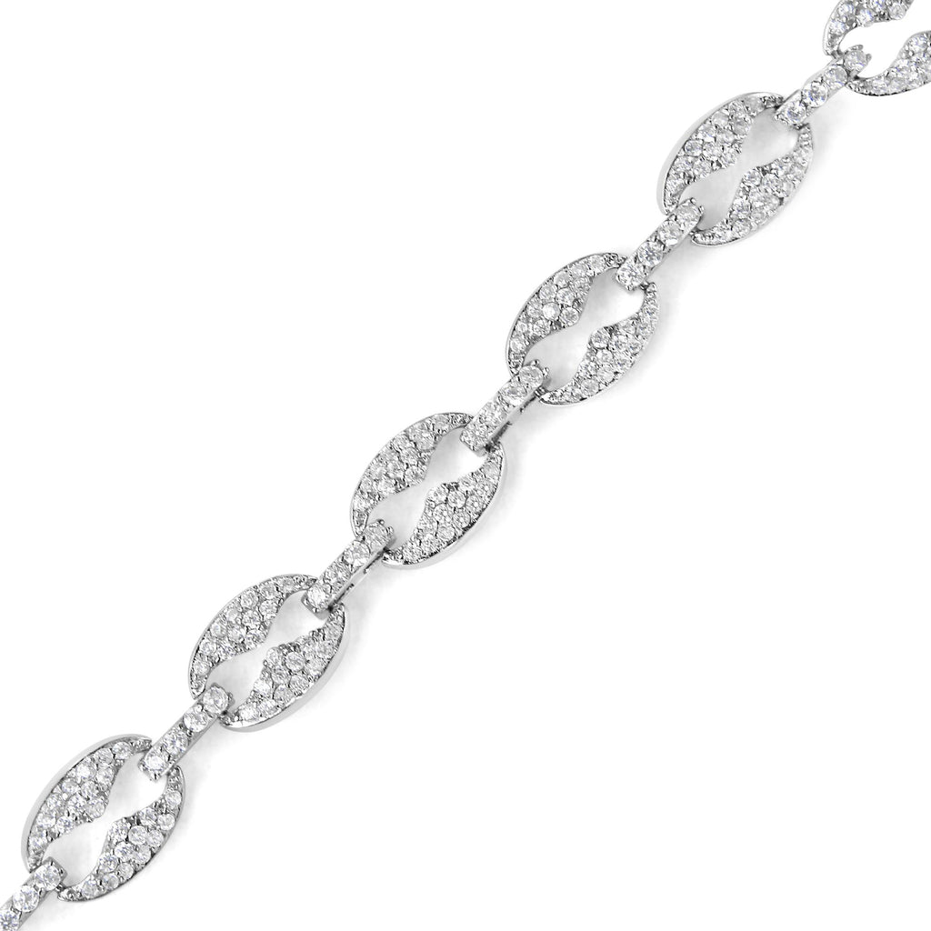 14K White Gold 1 1/2 Cttw Round Diamond Set Link Bracelet (I-J Color, I1-I2 Clarity) - 7"-4