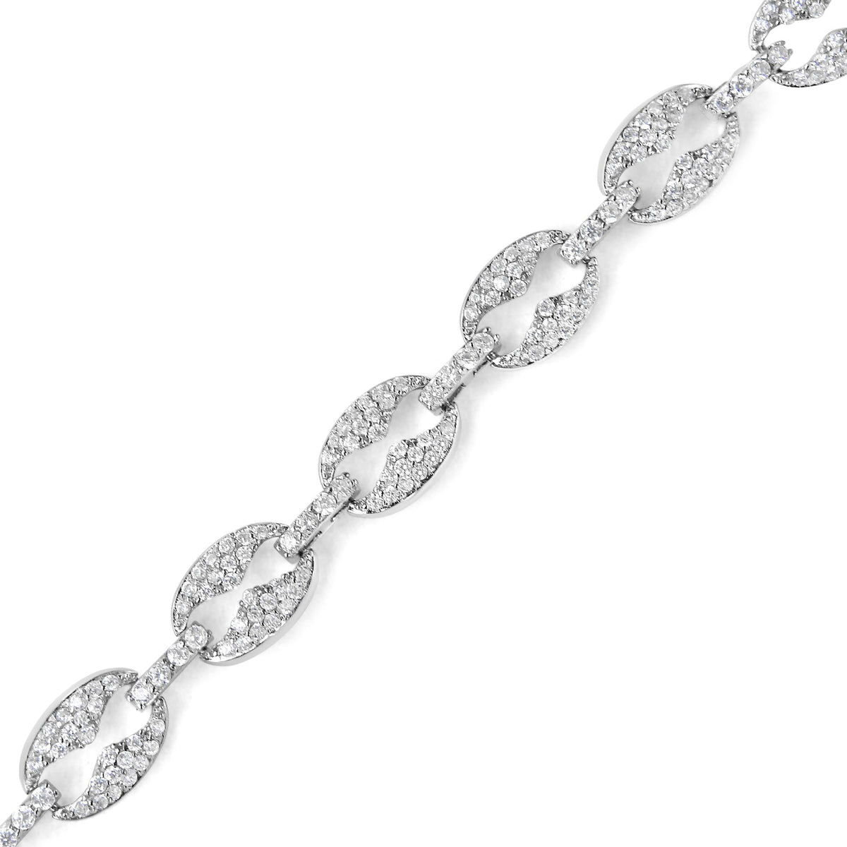 14K White Gold 1 1/2 Cttw Round Diamond Set Link Bracelet (I-J Color, I1-I2 Clarity) - 7"-4