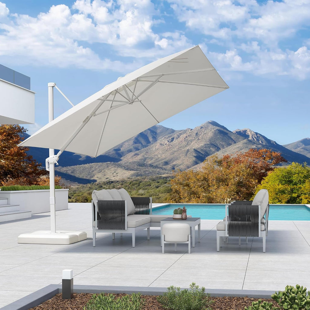 10-Foot Cantilever Patio Umbrella With UV-Resistant Fabric-1
