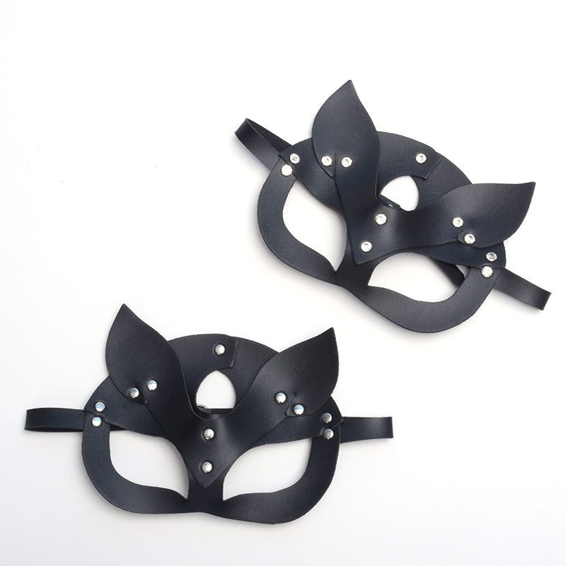 Halloween Festival Fox Leather Mask with Rhinestones
