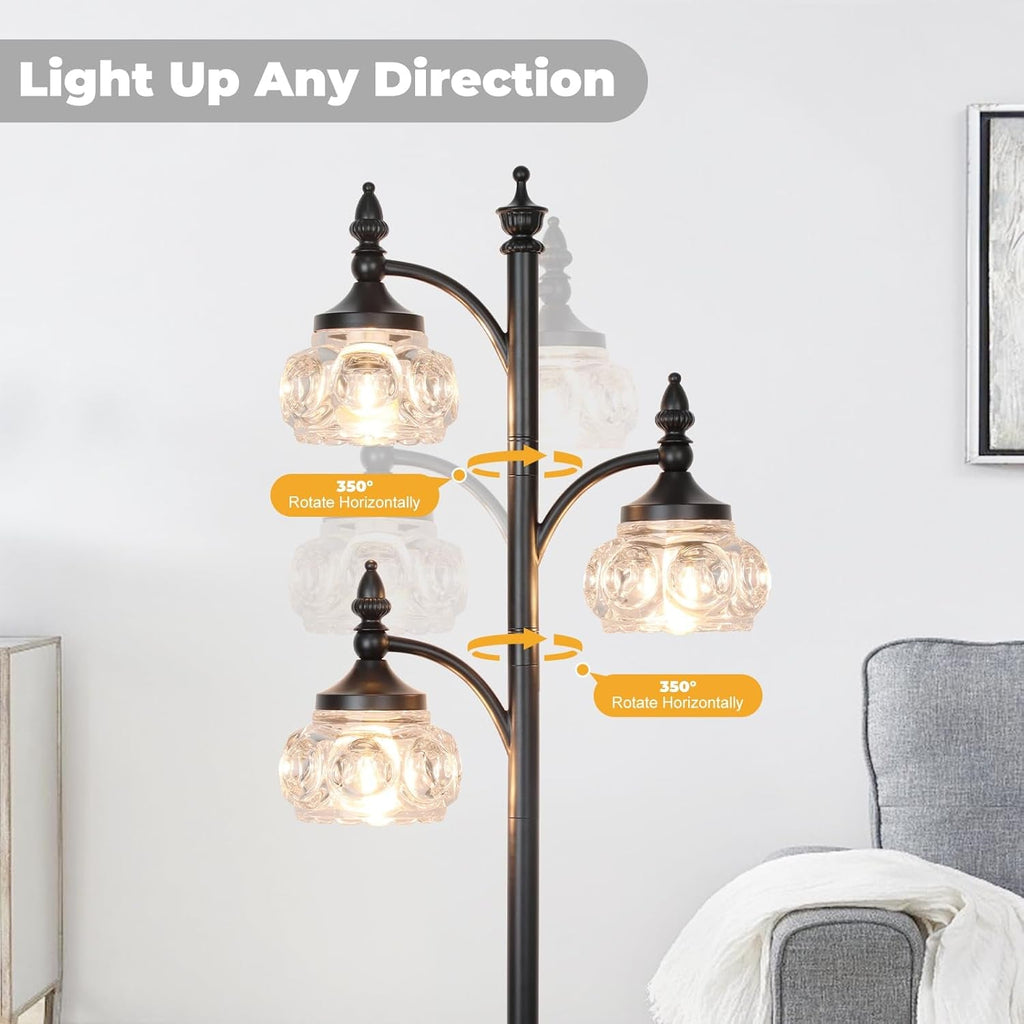 Black Floor Lamp Dimmable Illuminated Standing Light-3