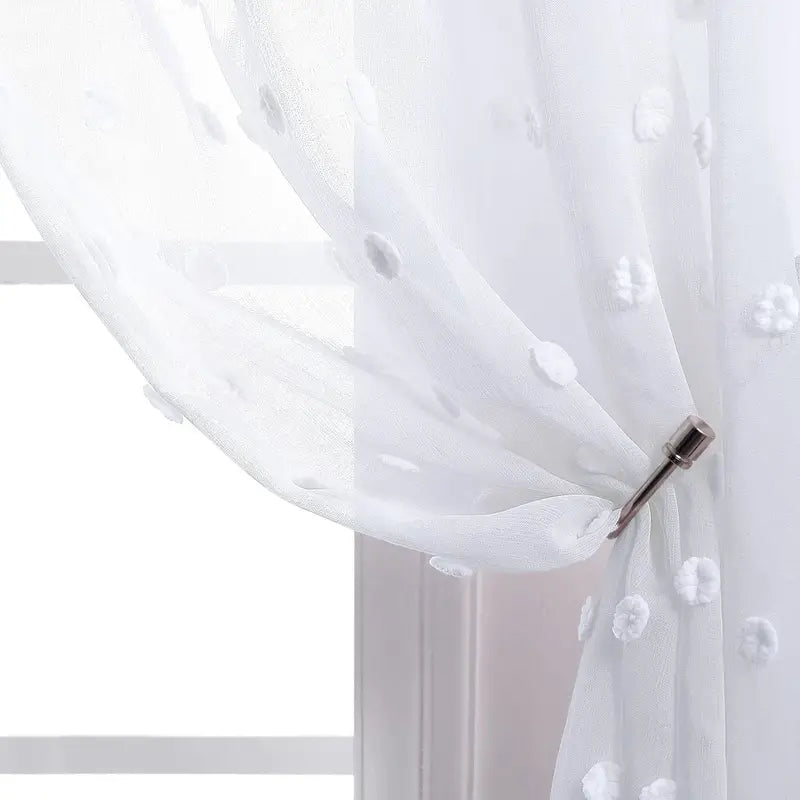 Boho Floral Sheer Curtains for Living Room Bedroom