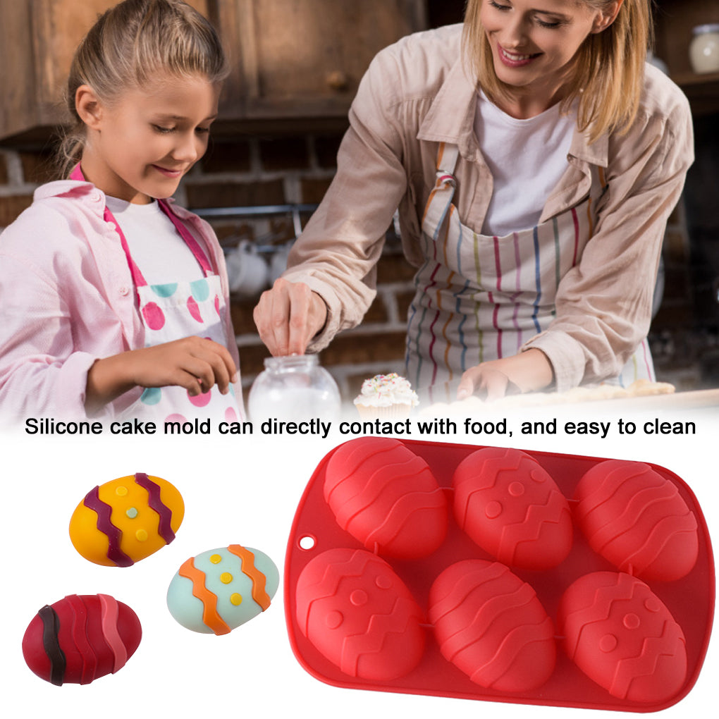 Silicone Baking Mold for Easter Egg Desserts (6 Cavities)
