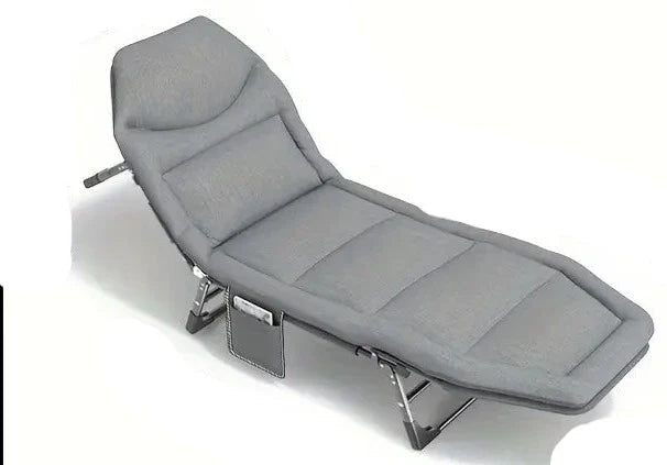 NNETM Portable Folding Bed: Single, Free Installation, Ideal for Camping - Gray-0