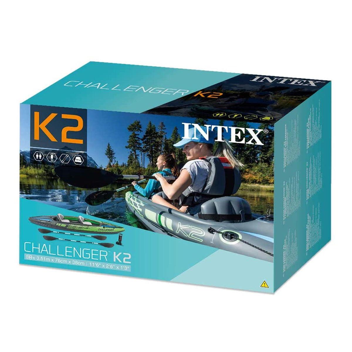 NNEDPE Intex Challenger K2 2-Seater Inflatable Kayak 68306NP-3