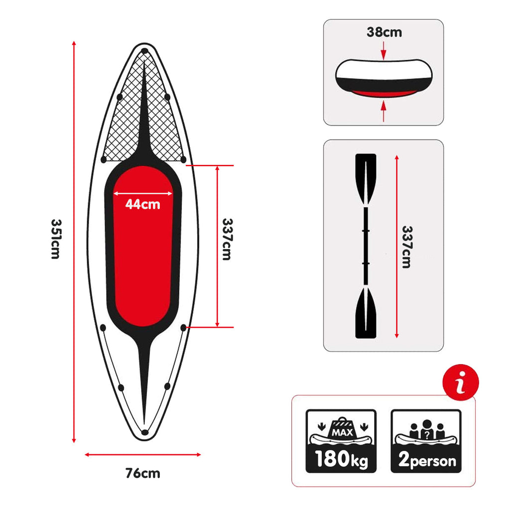 NNEDPE Intex Challenger K2 2-Seater Inflatable Kayak 68306NP-4