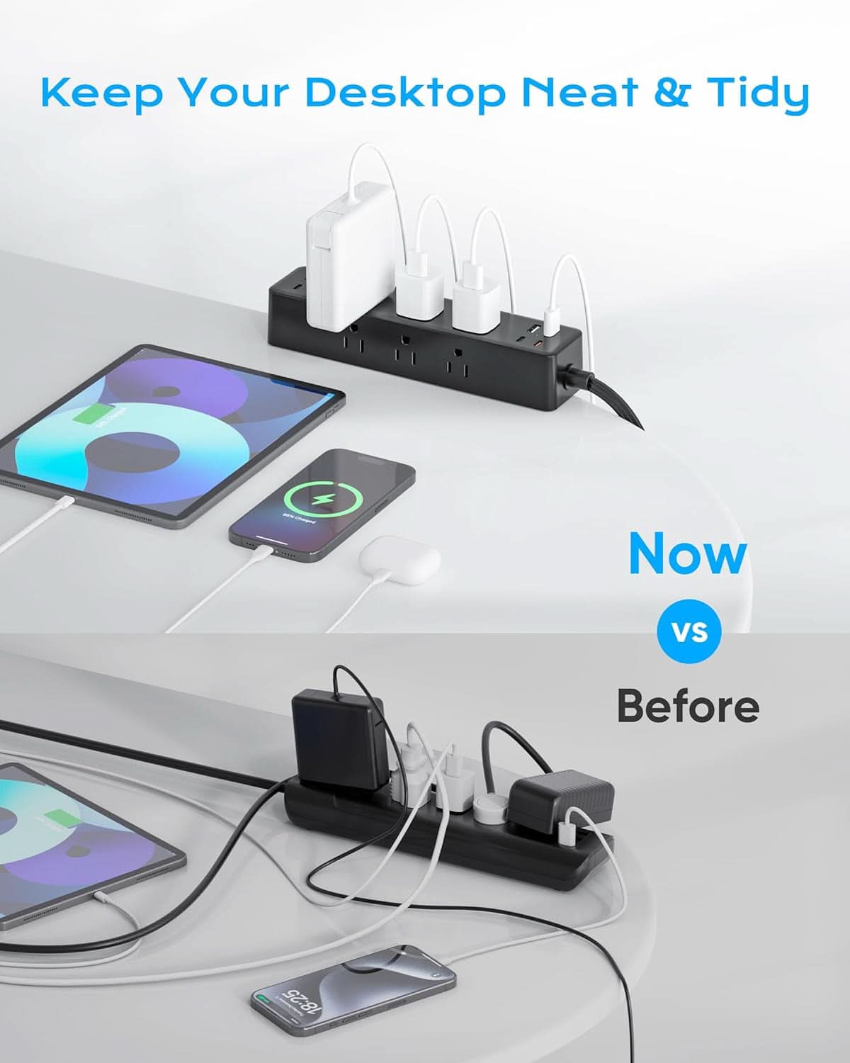 Desk Clamp Power Strip With 17-in-1 Hub And 40W Fast Charge-4