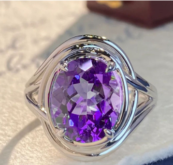 Anillo de Amatista de Moda para Mujer