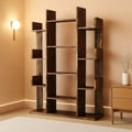 Tree Shaped Bookcase Rustic Brown Tall With 13 Shelves-0