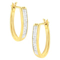 10K Yellow Gold 1/2 Cttw Invisible Set Princess-cut Diamond Hoop Earrings (H-I Color, SI2-I1 Clarity)-0