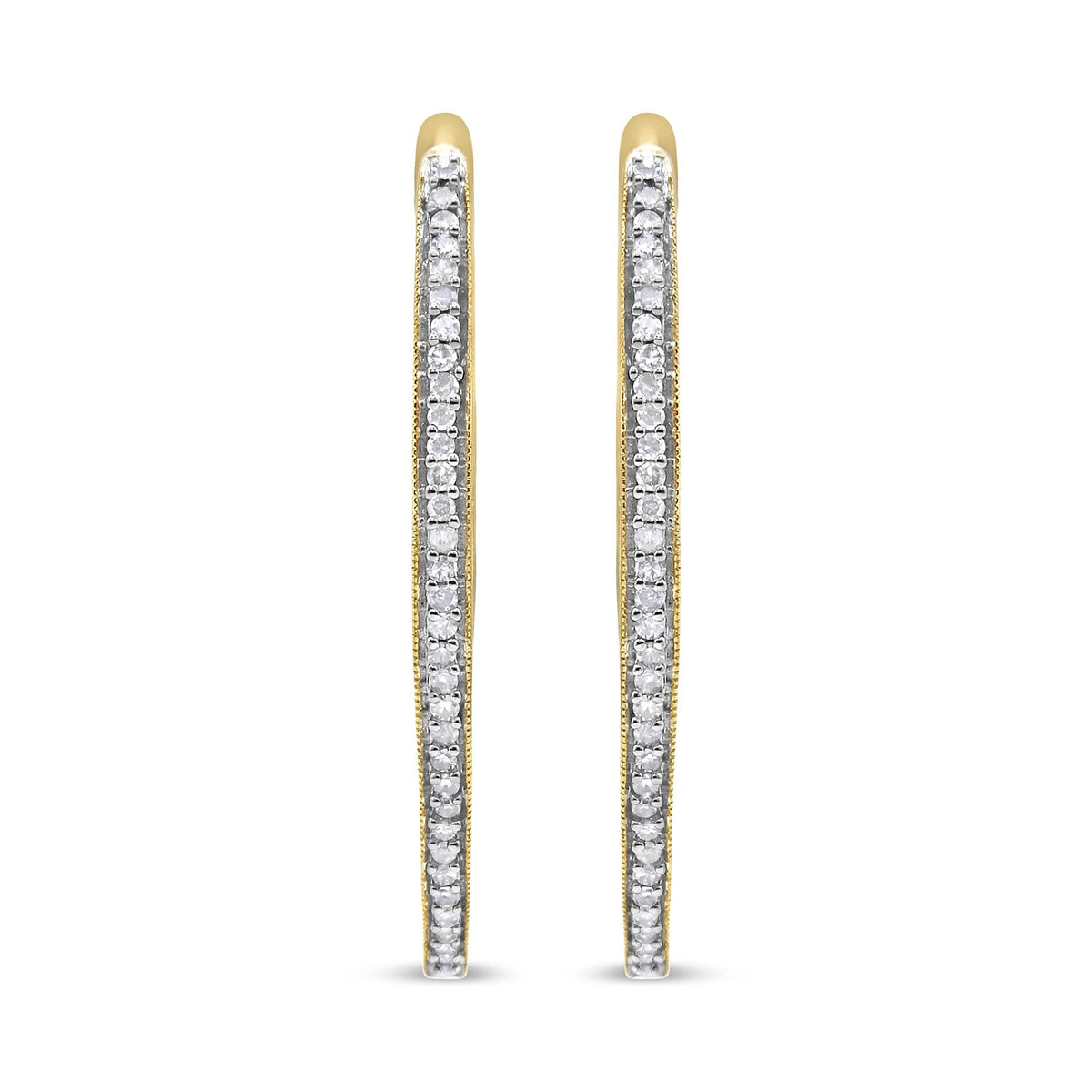 10k Yellow Gold Round Cut Diamond Earrings (1 cttw, I-J Color, I2-I3 Clarity)-1