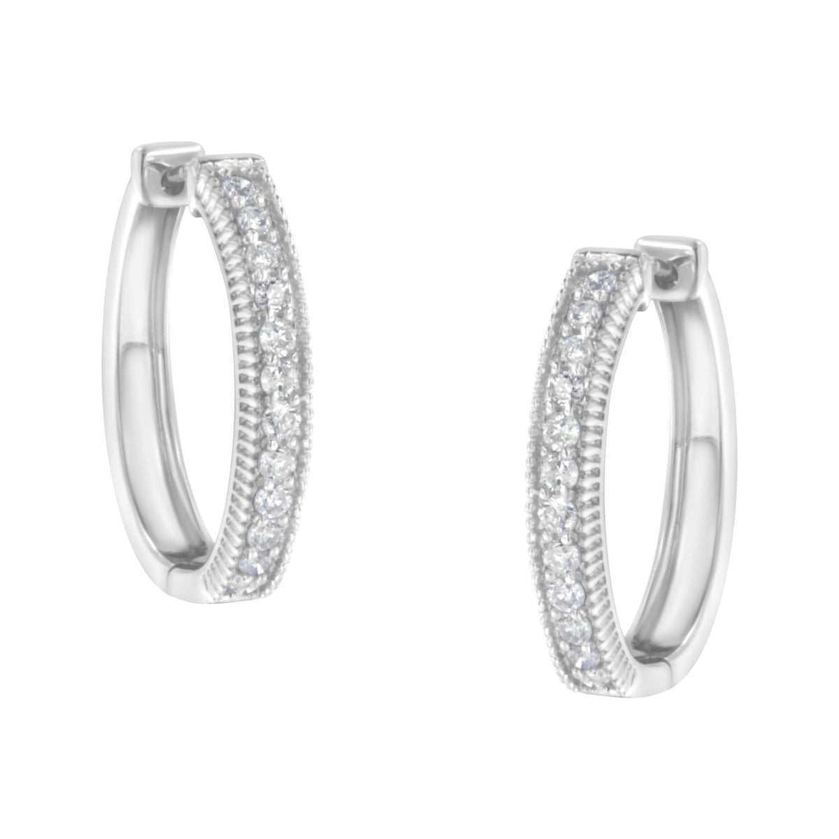 10KT White Gold Diamond Hoop Earring (1.00 cttw, H-I Color, I1-I2 Clarity)-0