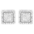 10K White Gold 1/2 cttw Invisible Set Princess-Cut Diamond Square Stud Earring (I-J Color, I1-I2 Clarity)-0