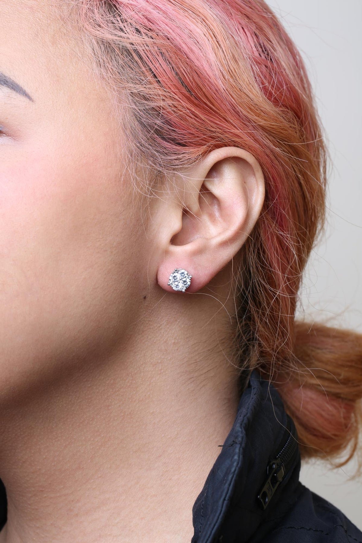 14K White Gold 2.00 Cttw Lab Grown Diamond Cluster Stud Earrings (G-H Color, VS1-VS2 Clarity)-2