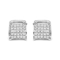 10K White Gold 1/2 Cttw Princess Cut Diamond Square Shaped Multi Stone Stud Earrings (H-I Color, SI1-SI2 Clarity)-0