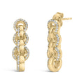 14K Yellow Gold Plated .925 Sterling Silver 1/2 Cttw Diamond Chain Link Drop Earrings (H-I Color, I1-I2 Clarity)-0