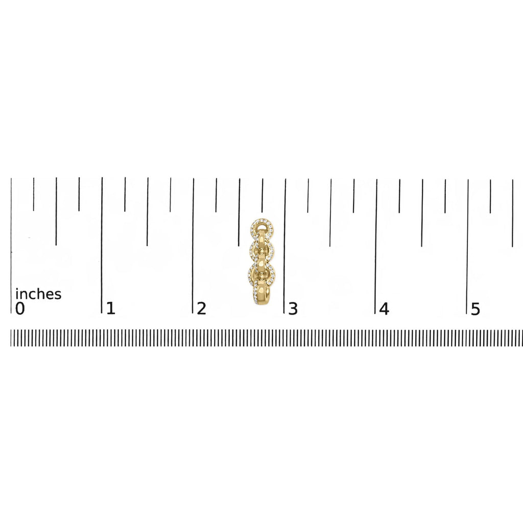 14K Yellow Gold Plated .925 Sterling Silver 1/2 Cttw Diamond Chain Link Drop Earrings (H-I Color, I1-I2 Clarity)-4