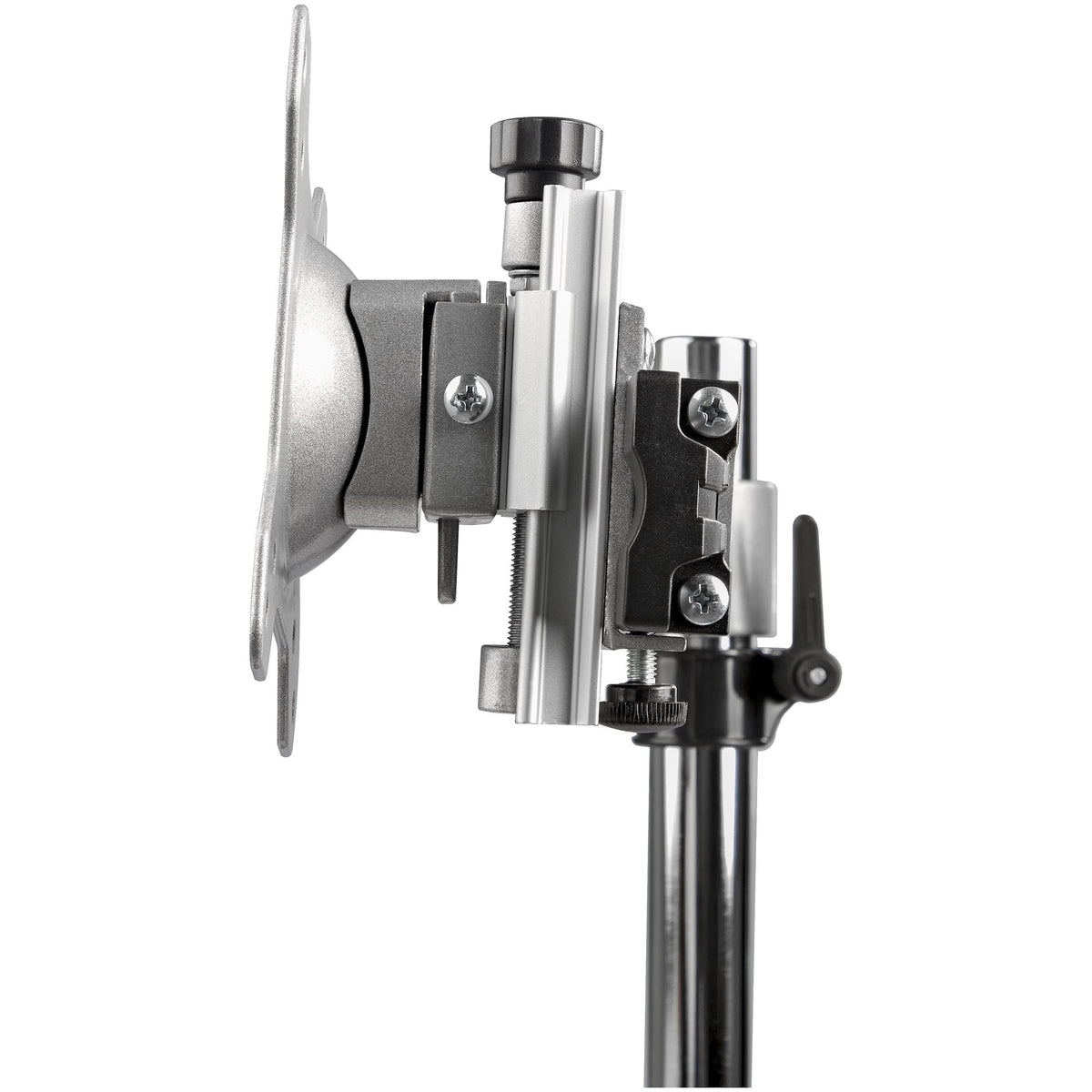 Star Tech Dual Monitor Stand - Ergonomic Free Standing Dual Monitor Desktop Stand for two 24" VESA Mount Displays - Synchronized Height Adjustable - Double Monitor Pole Mount - Silver
