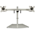 Star Tech Dual Monitor Stand - Ergonomic Free Standing Dual Monitor Desktop Stand for two 24" VESA Mount Displays - Synchronized Height Adjustable - Double Monitor Pole Mount - Silver