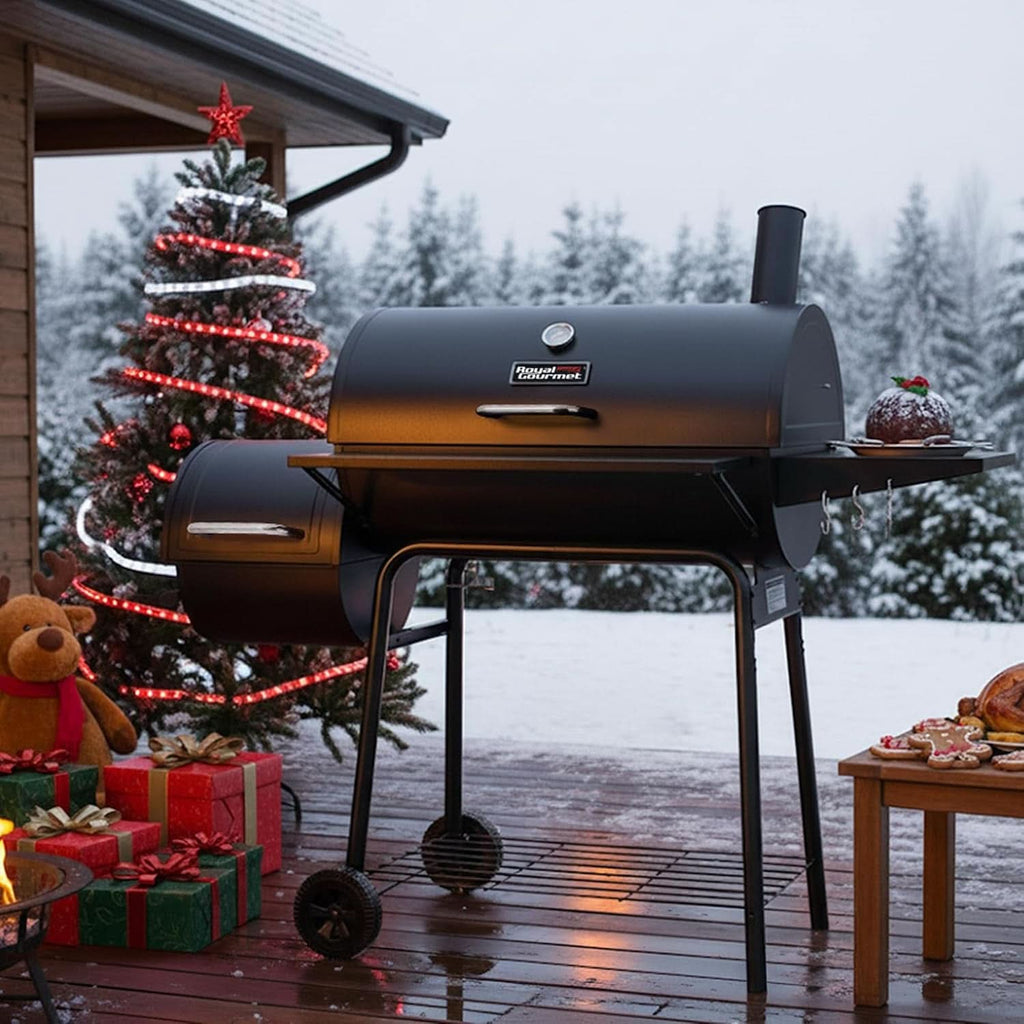 CC1830S Large Capacity Charcoal Grill Offset Smoker-1