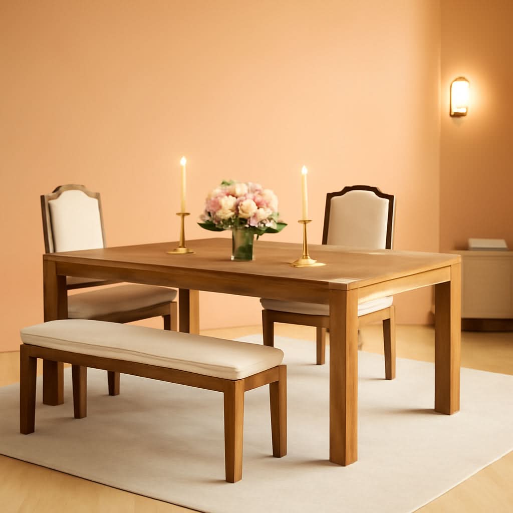 70.87 Inch Wood Dining Table Farmhouse Thickened Legs-0