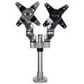 Star Tech Desk Mount Dual Monitor Arm - Premium Articulating Monitor Arm - up to 30” VESA Mount Displays - Height Adjustable Monitor Mount - Rotate/Tilt/Swivel - Clamp/Grommet - Silver