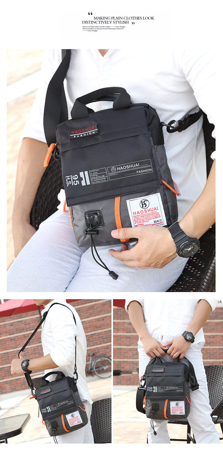 Wholesale Men's Portable Crossbody Bag, Casual Shoulder Bag, Outdoor Waterproof Cloth Bag, Sports Travel Bag, Cross-Border Supply