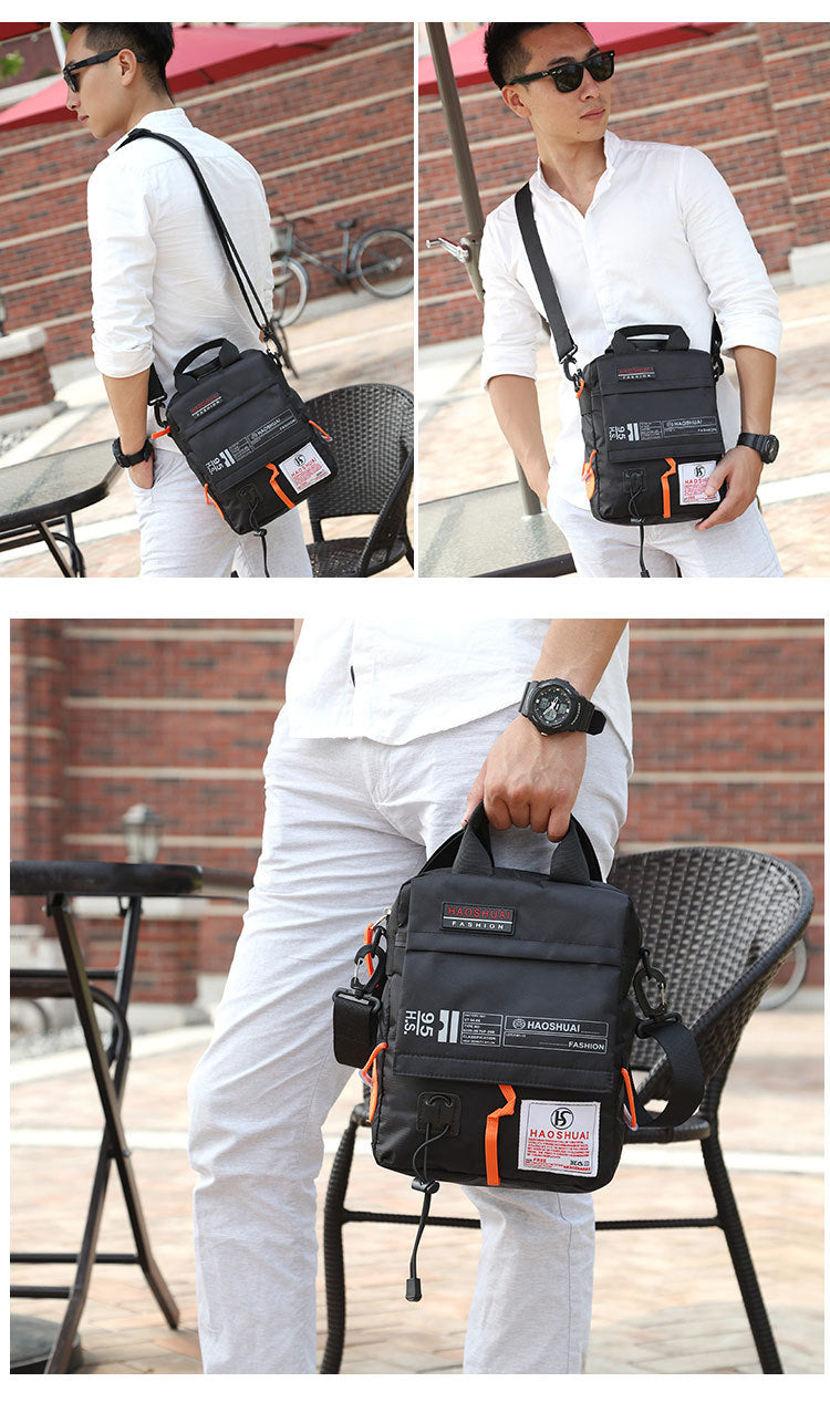 Wholesale Men's Portable Crossbody Bag, Casual Shoulder Bag, Outdoor Waterproof Cloth Bag, Sports Travel Bag, Cross-Border Supply