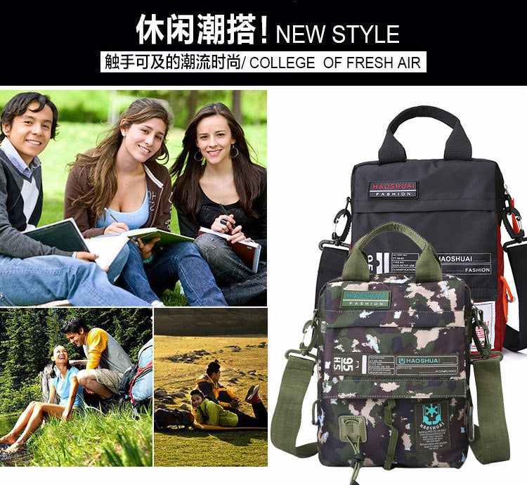 Wholesale Men's Portable Crossbody Bag, Casual Shoulder Bag, Outdoor Waterproof Cloth Bag, Sports Travel Bag, Cross-Border Supply