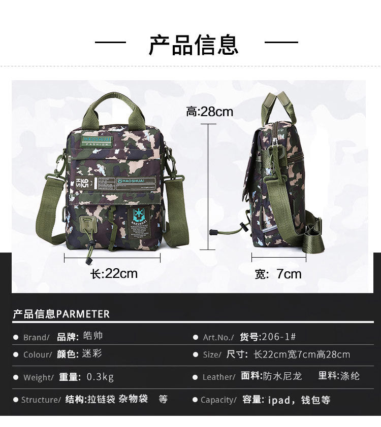 Wholesale Men's Portable Crossbody Bag, Casual Shoulder Bag, Outdoor Waterproof Cloth Bag, Sports Travel Bag, Cross-Border Supply