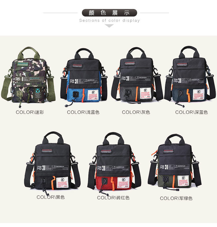Wholesale Men's Portable Crossbody Bag, Casual Shoulder Bag, Outdoor Waterproof Cloth Bag, Sports Travel Bag, Cross-Border Supply