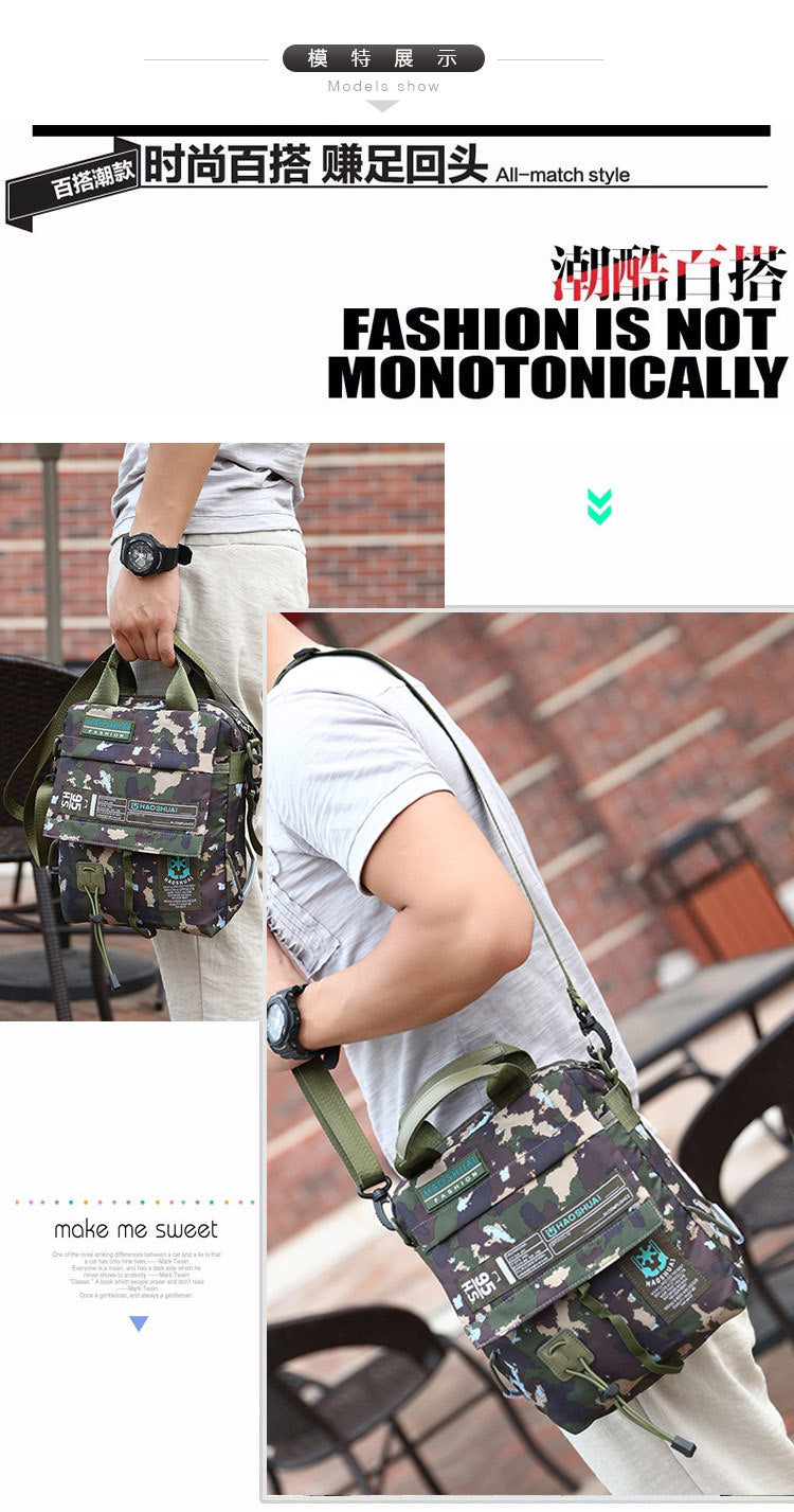 Wholesale Men's Portable Crossbody Bag, Casual Shoulder Bag, Outdoor Waterproof Cloth Bag, Sports Travel Bag, Cross-Border Supply
