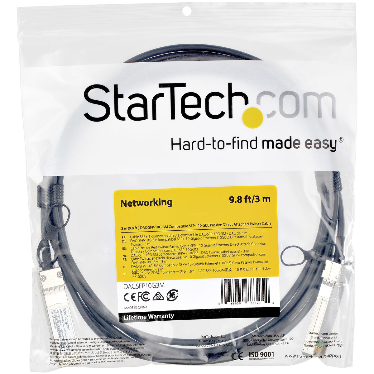 Star Tech Dell EMC DAC-SFP-10G-3M Compatible 3m 10G SFP+ to SFP+ Direct Attach Cable Twinax - 10GbE SFP+ Copper DAC 10 Gbps Low Power Passive Mini GBIC/Transceiver Module DAC