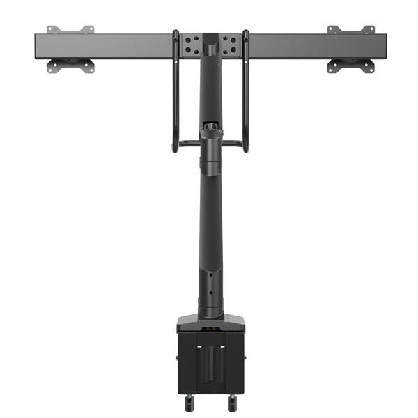 Star Tech Desk Mount Dual Monitor Arm - Ergonomic Dual Monitor VESA Mount 32" (17.6lb) Displays - Crossbar Handle for Synchronized Full Motion - Height Adjustable - C-Clamp/Grommet