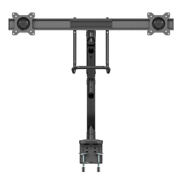 Star Tech Desk Mount Dual Monitor Arm - Ergonomic Dual Monitor VESA Mount 32" (17.6lb) Displays - Crossbar Handle for Synchronized Full Motion - Height Adjustable - C-Clamp/Grommet