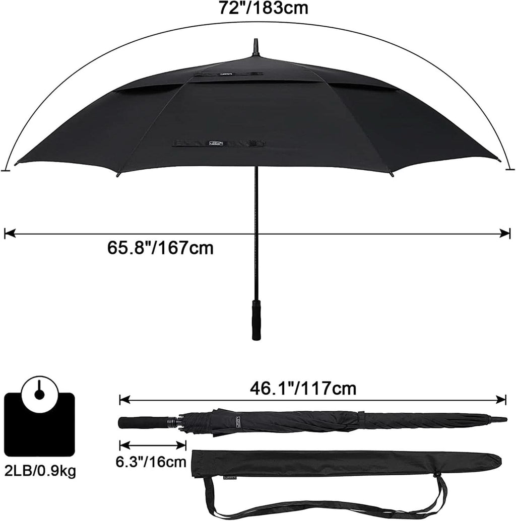 72 Inch Windproof Golf Umbrella Auto Open Double Canopy-2