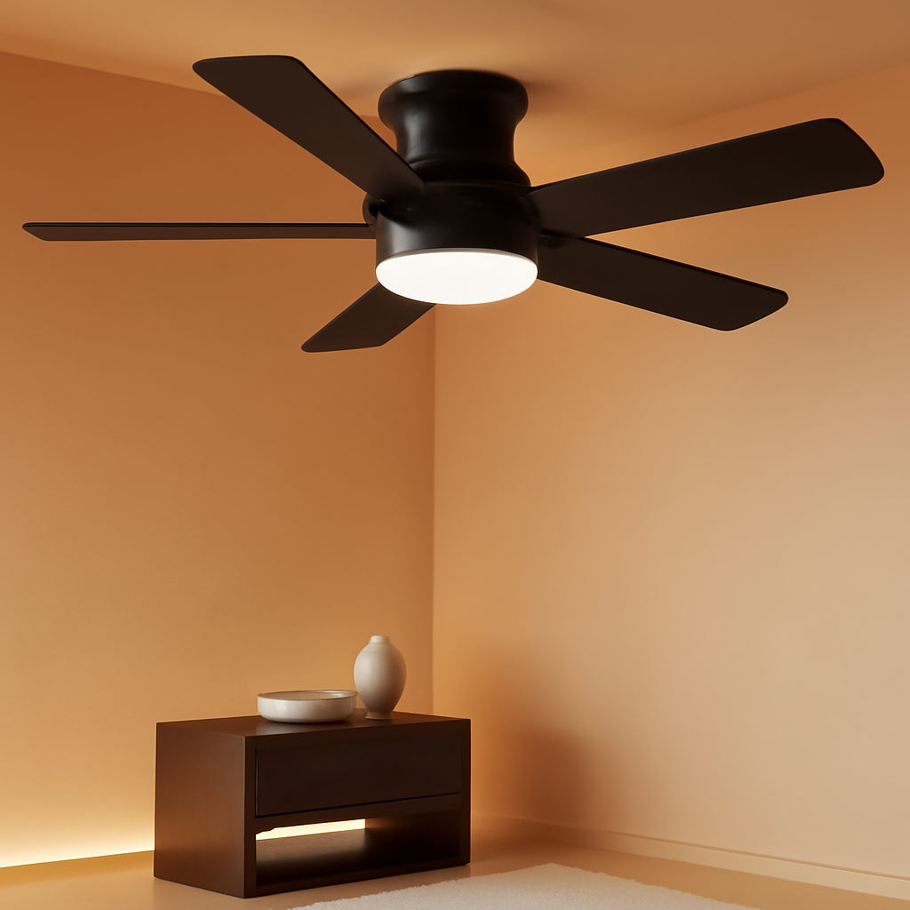 46-Inch-Black-Ceiling-Fan-With-Dimmable LED-Remote-Memory-0