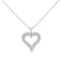.925 Sterling Silver Diamond Heart 18" Pendant Necklace (I-J Color, I2-I3 Clarity)-0