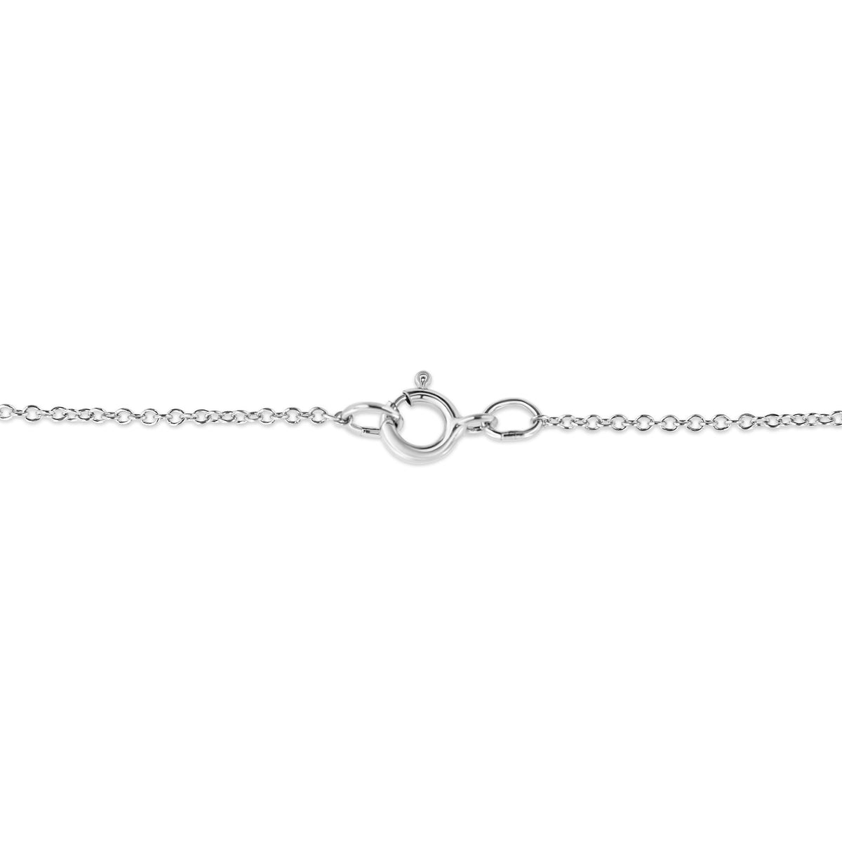 14K White Gold 1/4 Cttw Shared Prong Set Round-Ct Diamond 7 Stone Floral Cluster 18" Pendant Necklace (H-I Color, SI2-I1 Clarity)-3