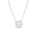 10K White Gold 1/2 Cttw Bezel Set Round Diamond Sunflower Finish 18" Pendant Necklace (I-J Color, I1-I2 Clarity)-0