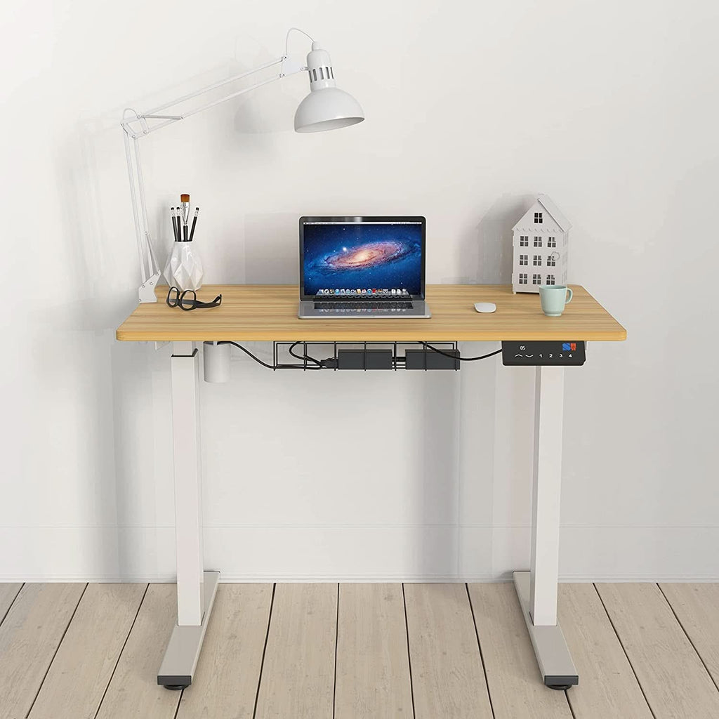 Oak Electric Height Adjustable Standing Desk 40x24-1