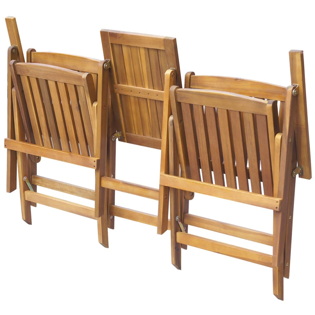 NNEVL Folding Garden Bench with Tea Table 140 cm Solid Acacia Wood-2