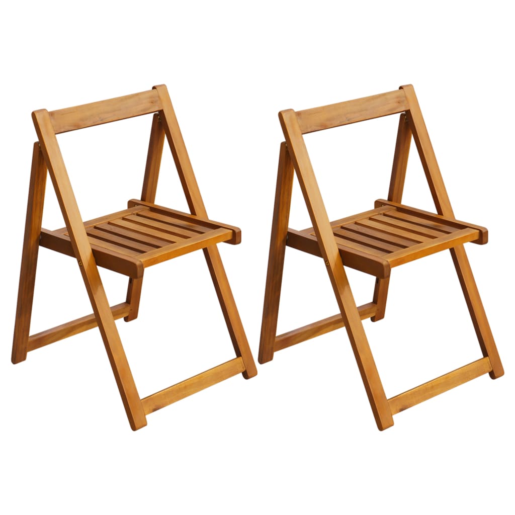 NNEVL Folding Garden Chairs 2 pcs Solid Acacia Wood-0