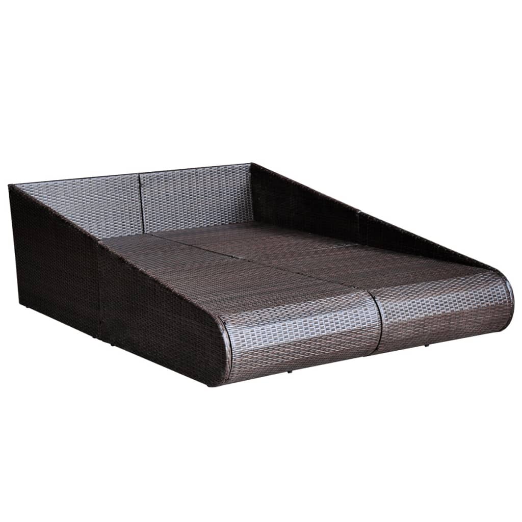 NNEVL Garden Bed Brown 201x139 cm Poly Rattan-3