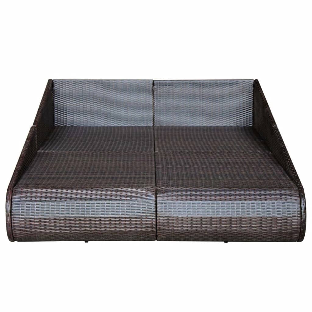 NNEVL Garden Bed Brown 201x139 cm Poly Rattan-4