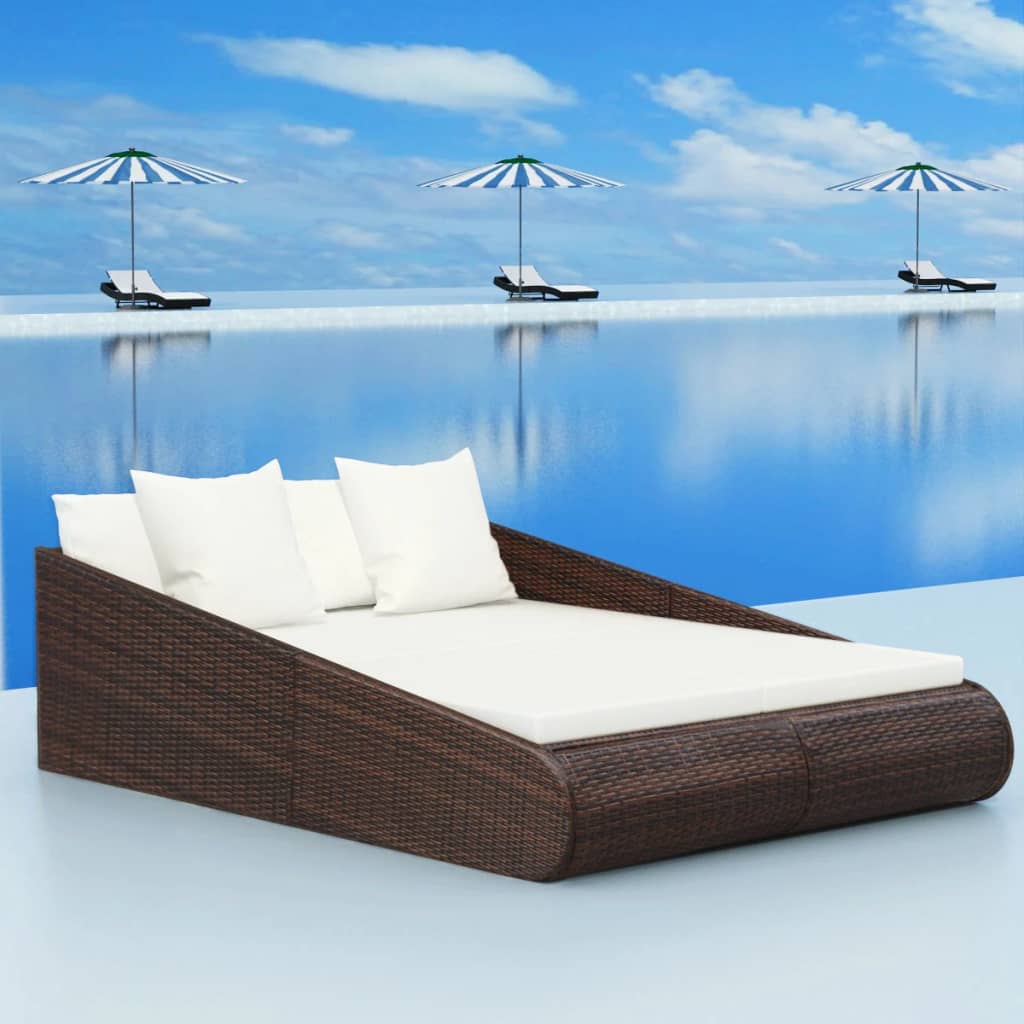 NNEVL Garden Bed Brown 201x139 cm Poly Rattan-0