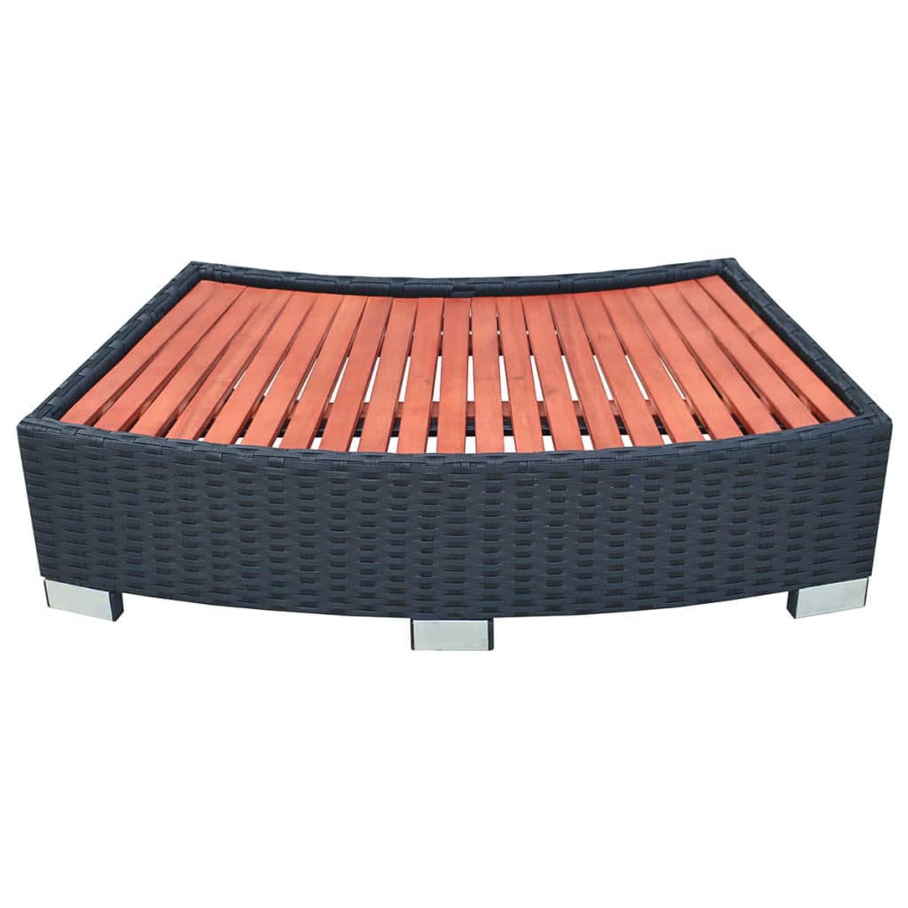 NNEVL Spa Step Poly Rattan 92x45x25 cm Black-1
